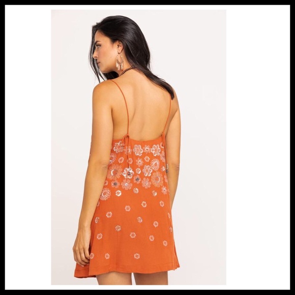 FREE PEOPLE BOHO SLIP SUN TANK MINI DRESS A3C - Picture 2 of 16